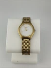 Vtg Seiko Ladies 24mm Watch Gold Tone White Dial 6.75" V701-2C00 -RUNS
