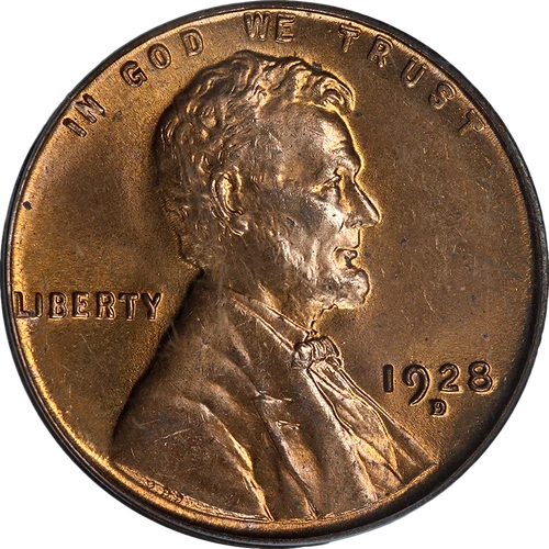 1928-D Lincoln Cent OGH CAC Sticker PCGS MS64 RD Great Eye Appeal