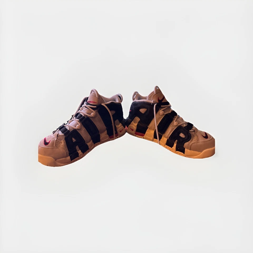 Nike Air More Uptempo Hoops (GS) Athletic Sneakers Youth 6.5 Gray Red  - Image 4 of 4