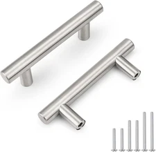 Probrico 5 Pack Hole Centers (64mm) Centers: 2-1/2, Brushed Nickel 