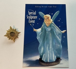 WDCC Special Sculpture Event Pin Official Conscience & Blue Fairy Postcard 1997