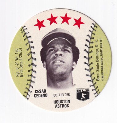 Cesar Cedeno 1976 Islay's MLB Disc Astros