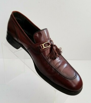 Florsheim Imperial Loafers Brown Leather Tassel Apron Round  display picture 1