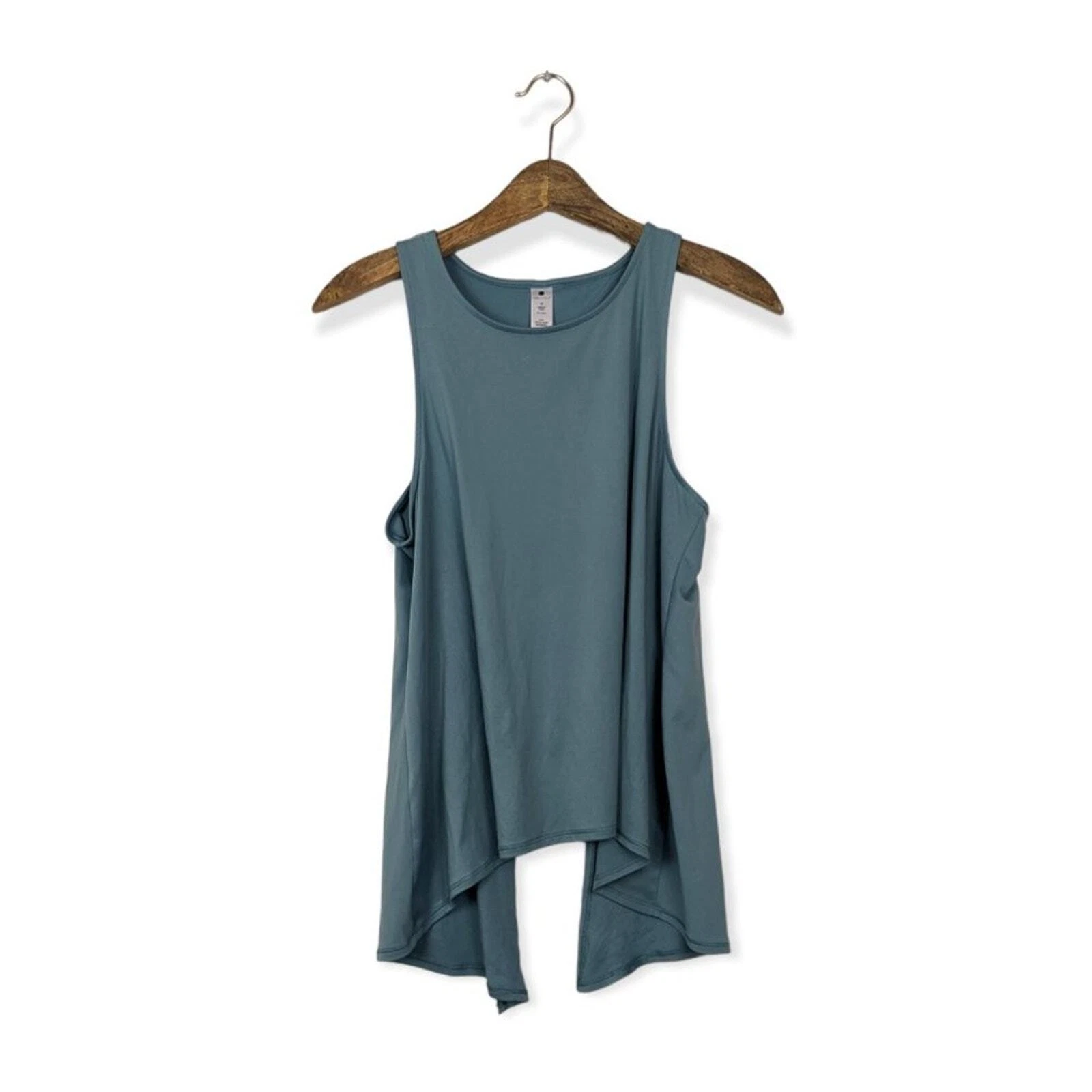yogalicious split open back sleeveless tie shirt