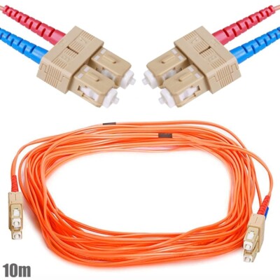 10M SC-SC Fiber Optic 62.5/125 Duplex Multi Mode Optical Patch Cable ...