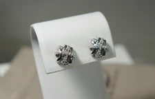 David Yurman Pave Diamond Cross Over 925 Sterling 585 Stud Earrings Yurman Pouch