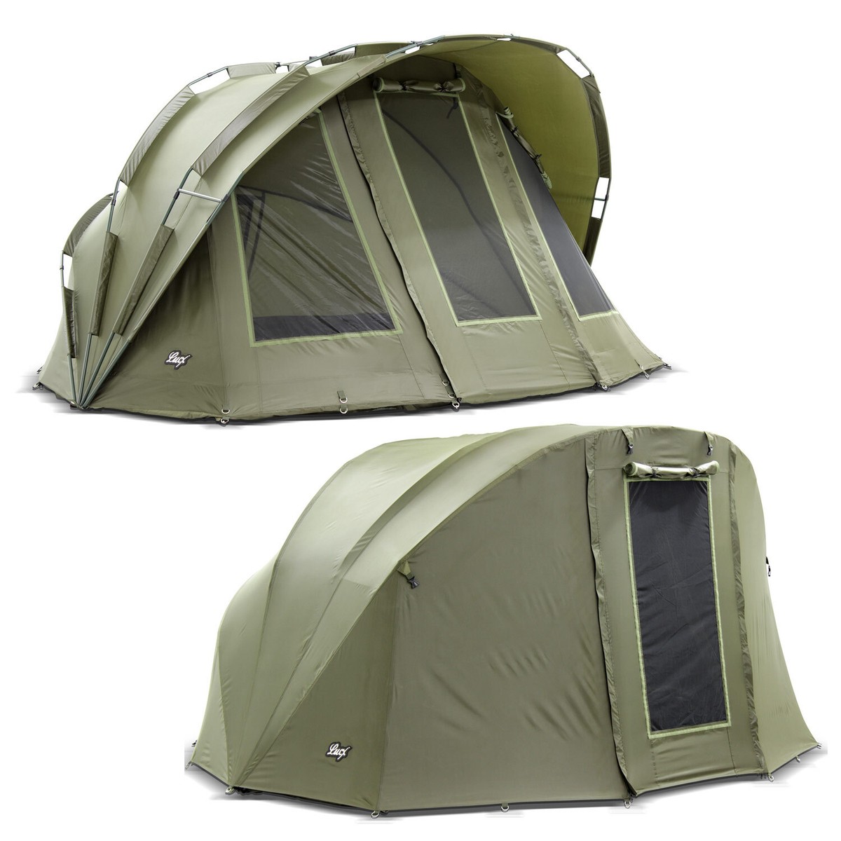 Tenda Da Pesca Lucx Caracal + Winterskin – 1-3 Persone, 10.000 Mm Colonna D'acqua, Telaio In Alluminio 19 Mm, Con Finestra E Zanzariera