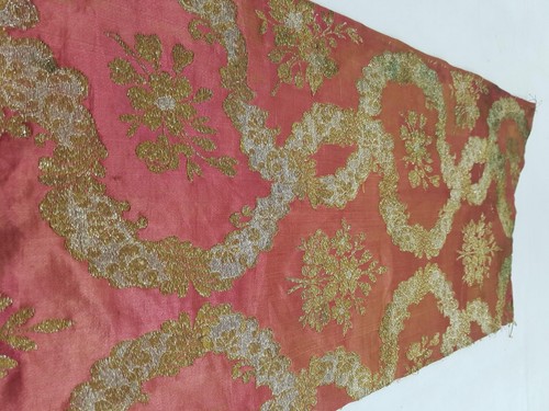 Vintage French Silk Brocade Floral Panel 84x39cm - Picture 11 of 13
