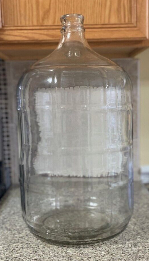 Clear Glass~19" Carboy~Jug~Water Bottle~Mexico~Checkered~5 Gallon