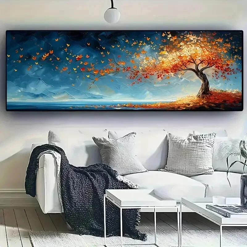 Póster pintura lienzo paisaje abstracto árbol de la vida sala decoración del hogar Foto 3 de 3