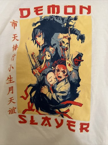 Anime Demon Slayer Anime White Youth T-Shirt Size M - Picture 2 of 4