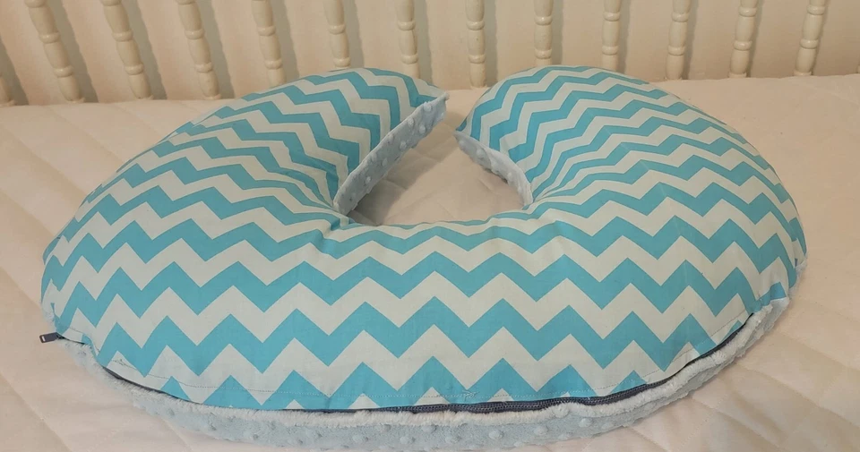 Funda de Almohada Boppy Azul Minky Burbuja Punto Trasero Foto 2 de 3