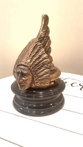 De colección Original 1920 PONTIAC Jefe Volador Cabeza India Radiador Gorra CAPUCHA ADORNO - Vídeo 1 de 1