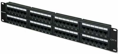 NEW Belkin F4P638-48-AB5 48-Port CAT6 Network Patch Panel Black ethernet