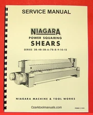 NIAGARA Power Shears Series 3B-4B-5B-6-7B-8-9-10-12 Service & Parts Manual 0825
