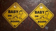 2 sztuki tabliczka - Baby On Board - 12 cm strona z przyssawką do szyb samochodowych wewnątrz