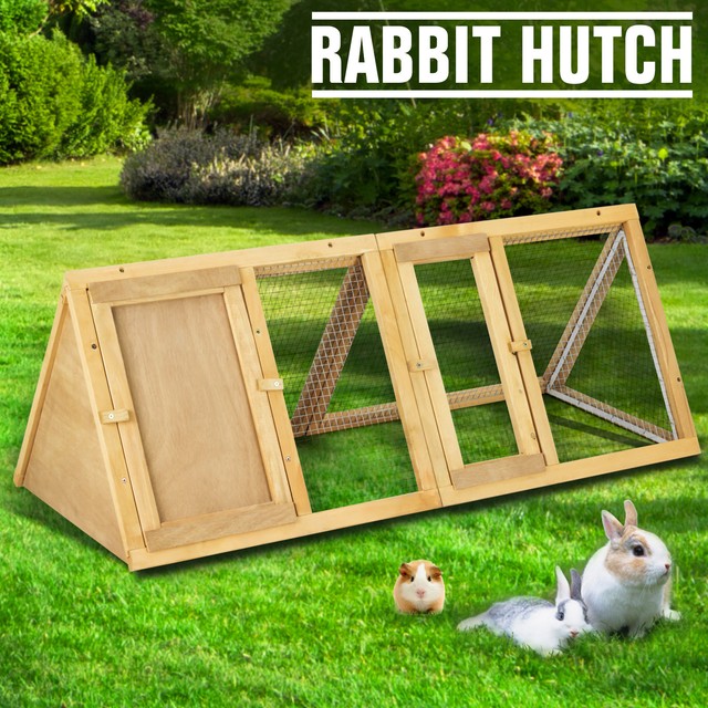 Wooden Chicken Coop A Frame Rabbit Hutch Cage Small Animal Pet House Run Outdoor