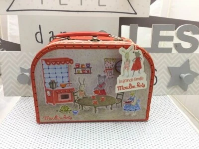 Moulin Roty valise dinette La grande Famille céramique rouge à pois - Photo 1/4