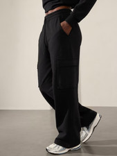 Athleta M MEDIUM Easy Fleece Mid Rise Cargo P...