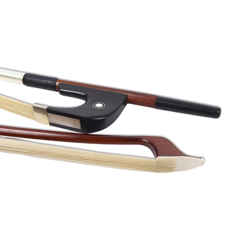 Upright Double Bass Bow 3/4 German Style Brazilwood Ebony Frog Natural Bow Hair - Picture 7 of 10