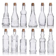 eleganttime Potion Bottles with Cork,12 Pack Small Clear Vintage Decorative B...