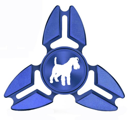 Fidget Spinner Tri-Spinner Aluminum Metal Miniature Schnauzer - Picture 3 of 4