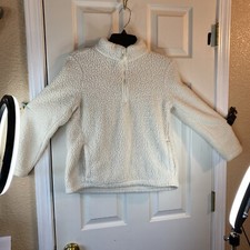 Wonder Nation Girls L 10-12 Plus Sherpa Sweatshirt Pullover Pocket Quarter Zip