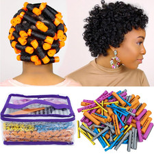 100Pcs Hair Curling Rods Set - Plastic Cold Wave Rollers for Natural, Long or Sh
