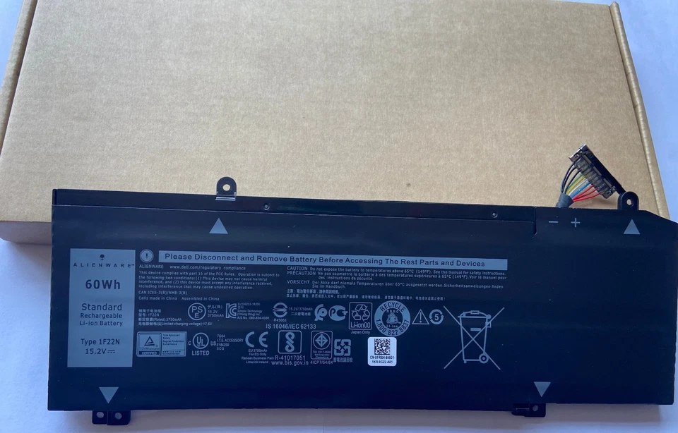 Batería Original 1F22N Para Alienw M15 2018 M17 G5 5590 G7 7590 7790 8622M HYWXJ Foto 2 de 4