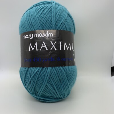 Mary Maxim Yarn 1 Skein 450 Yards Teal Knitting NWOT Craft