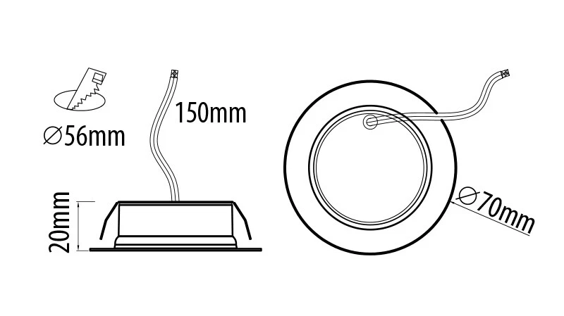 Faretto da incasso led 4W, luce neutra 4200K, 220V AC, IP44, ottone satinato - Immagine 2 di 2