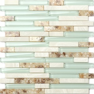 Gl Beach Style Shell Tile Sea Green Interlocking Kitchen Image Is Loading Gl Beach Style Shell Tile Sea Green Interlocking