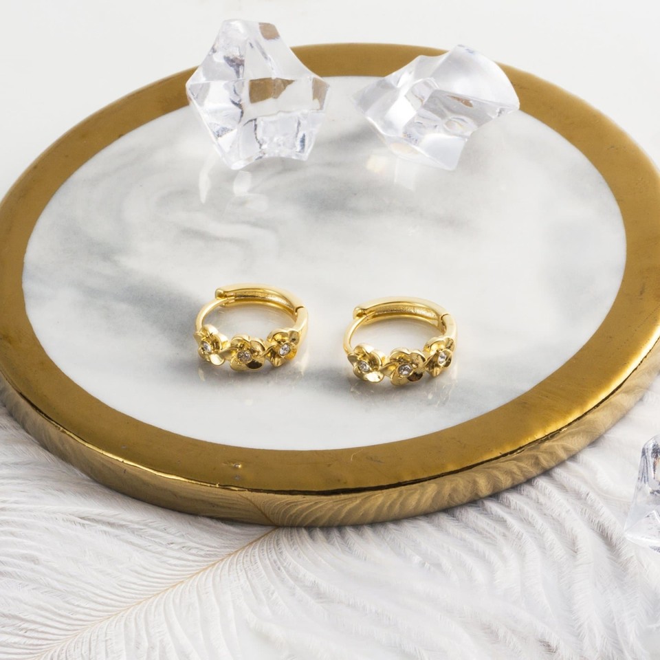 Solitaire Hoop Earrings With Lab-Grown Diamonds In 14K Yellow Gold-81624y14l - Foto 7