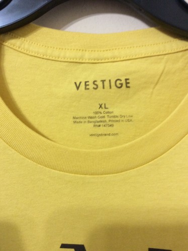 Vestige Herren XL Rundhals T-Shirt Gold und Schwarz Baumwolle Neu mit Etikett - Bild 3 von 7