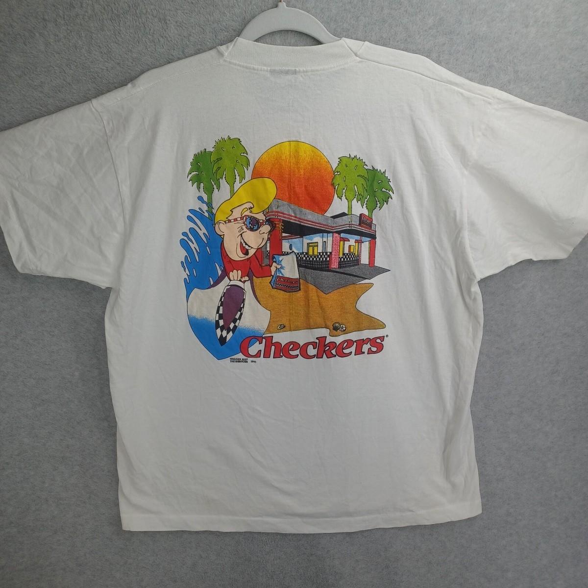 Vintage Rally's Checkers Burgers Fries Colas T Shirt Size XL