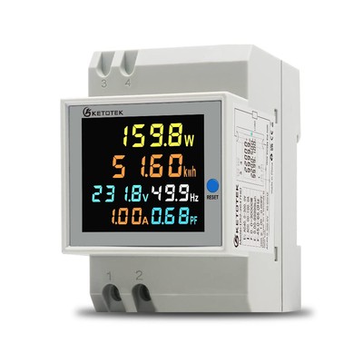 Single Phase Energy Meter Din Rail Electricity Usage Monitor AC 40-300V 100A ...