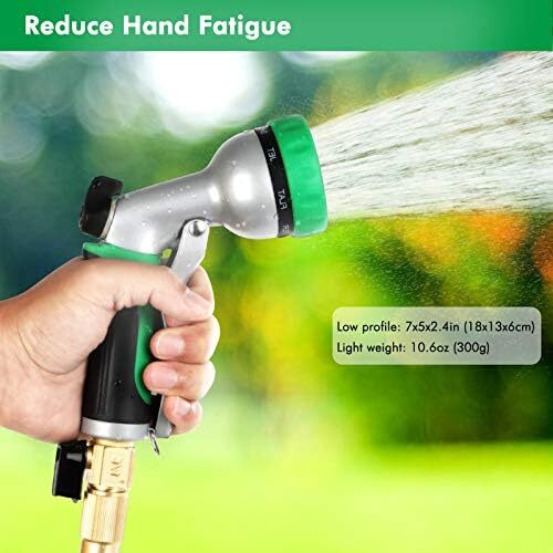 RESTMO Garden Hose Nozzle, Heavy Duty Metal Water Hose Nozzle with 7 Adjustable - Picture 6 of 6