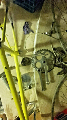 Cadre Vélo Course Sardegna Vintage 50's - Taille 24 - Repeint Jaune + Pièces