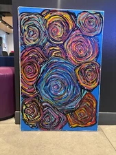 Tumbling Roses, Impressionist Painting Canvas Art, Hand-painted Flowers