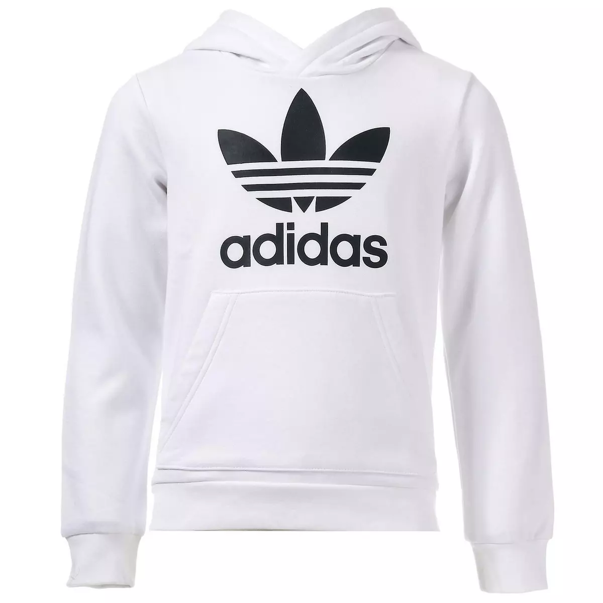 Adidas Originals Big Kids\' TREFOIL Hoodie White/Black DH2667 c | eBay