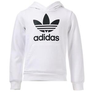 adidas originals hoodie with stripes and central logo in white