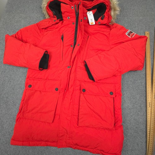 Superdry Jacket Mens 2XLARGE red Puffer Long Sleeve Full Zip mountain Size 2XL - Picture 6 of 10