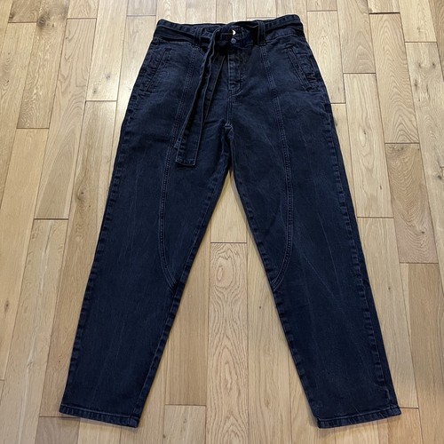 Reiss Flynn Jeans Size 29 Grey Tapered Leg Tie Waist Cotton Stretch W31 L27