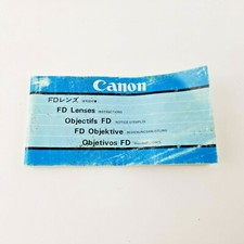 Canon FD Lenses Instructions Owners Manual Guide Book Vintage
