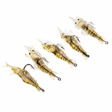 5 Pcs Lures Bait Shrimp Fishing Simulation Prawn Saltwater Hooks Fish Supply PVC