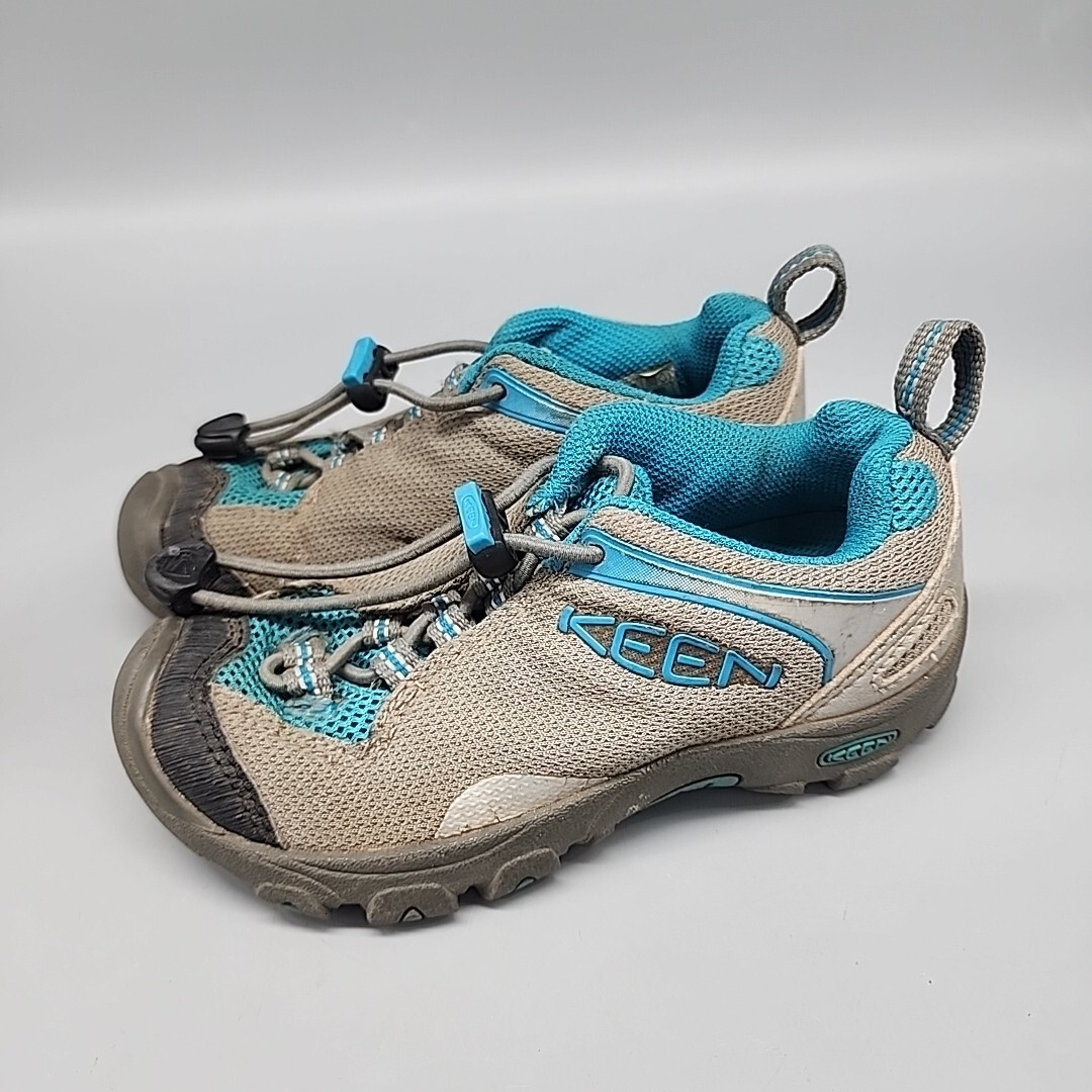 Scarpe da acqua stringate blu Kid Keens taglia 10 grigie punta chiusa