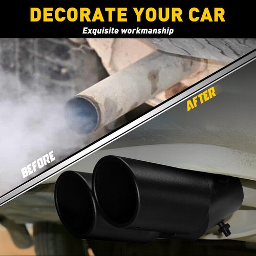 Matte Black Car Rear Exhaust Pipe Tail Muffler Tip Auto Accessories Replace Kit - Picture 7 of 10