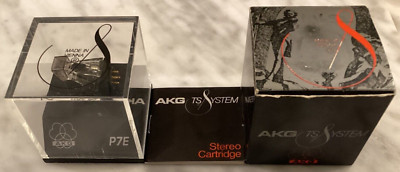 AKG P7E CARTRIDGE AND NEW AFTER MARKET STYLUS IN PLASTIC DISPLAY CASE PLUS BOX .