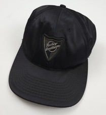 Vintage 90s Harley Davidson Black Nylon Hat Vtg Biker Motorcycle Made In USA