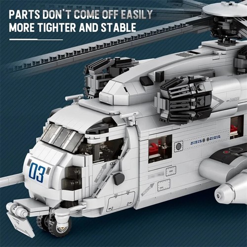 2192PCS CH-53E Helicopter Building Blocks Army Plane Military Fighter Bricks - Picture 5 of 6